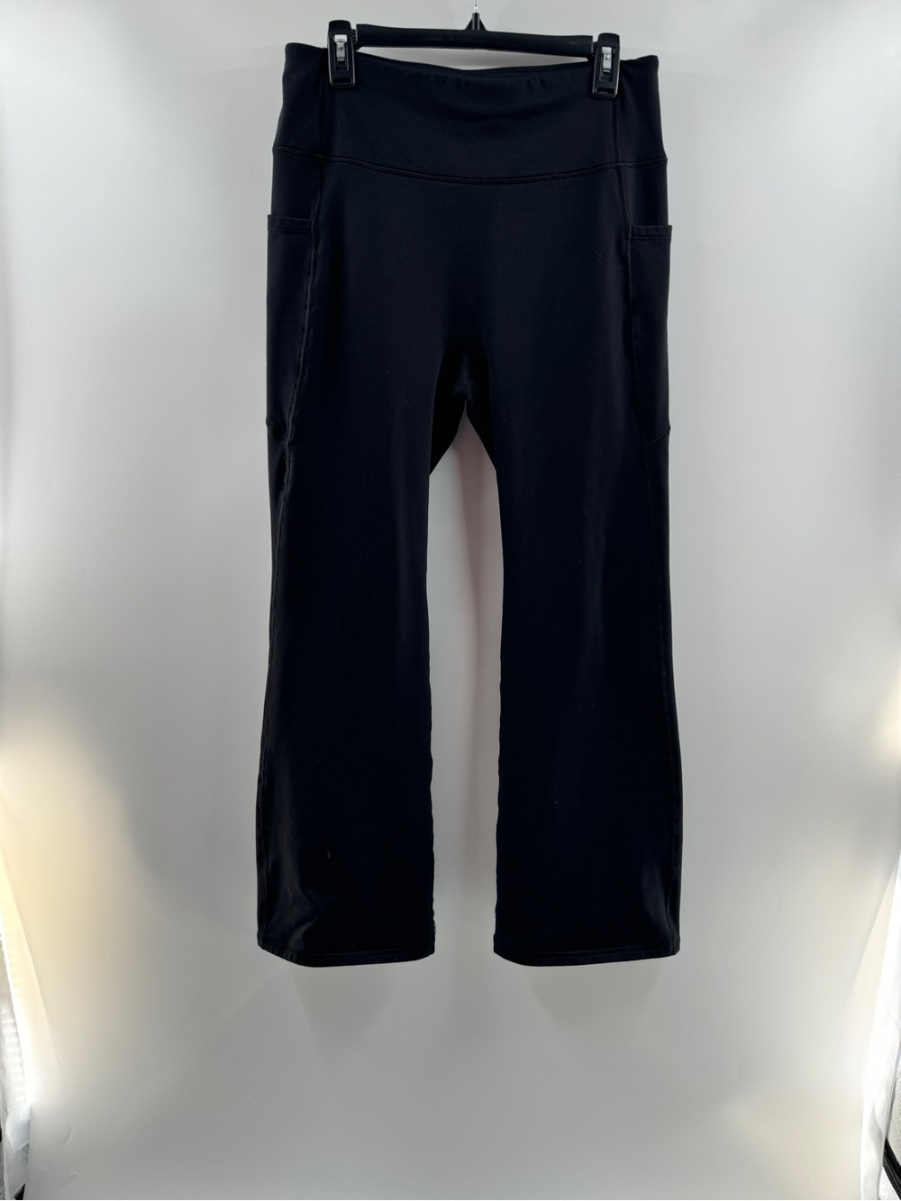 Women’s Black Wide Leg Leggings with Pockets – Size XL - Picture 2 of 8